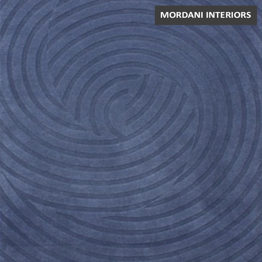  008 A Elegant Blue Illusion Geometric  Carpet Rug